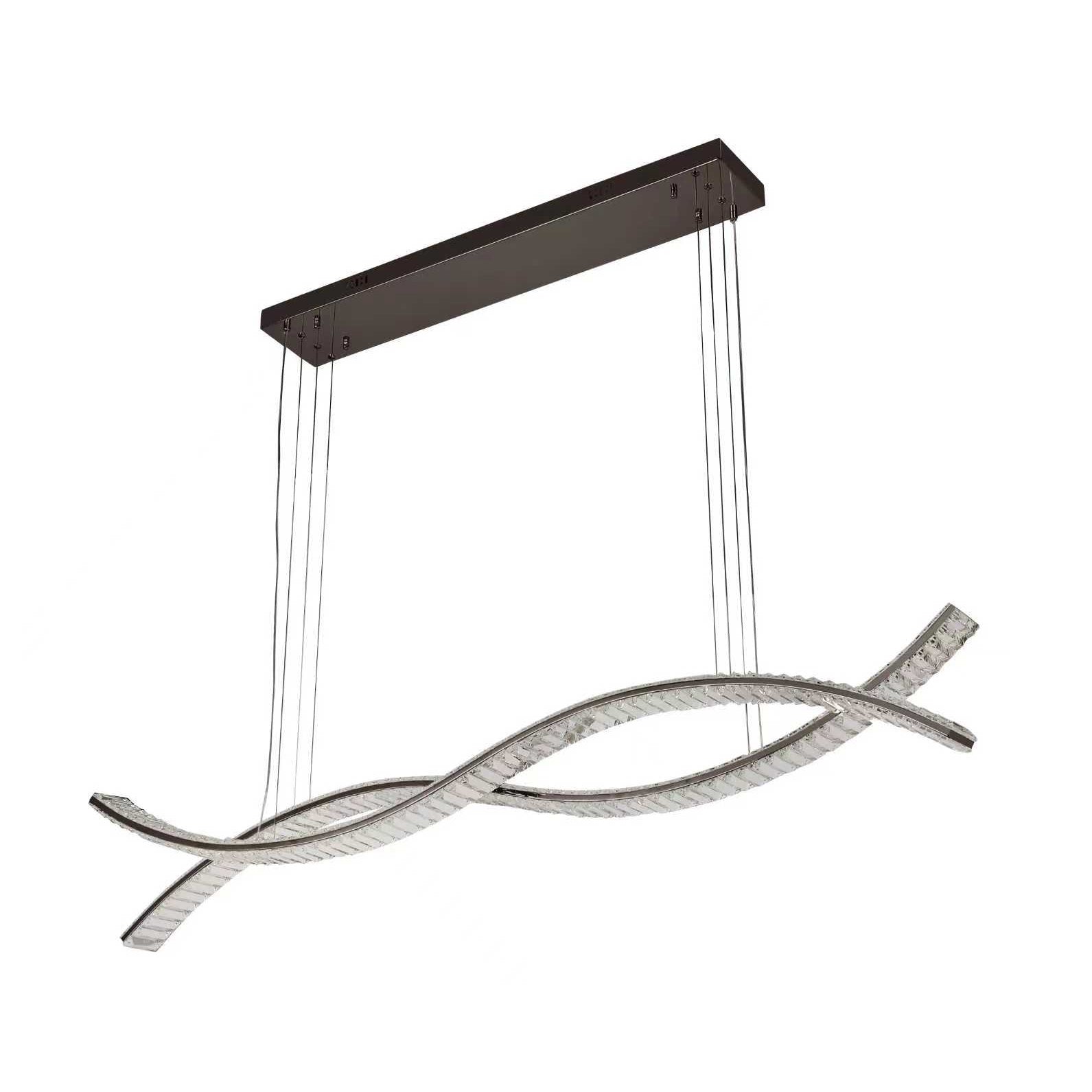 Infinity 1500mm Gunmetal and Crystal Tri-Colour Remote Controlled Chandelier