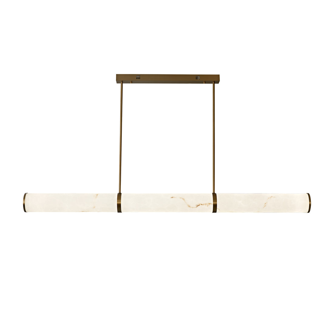 Jessica Antique Brass and Marble-Look 1500mm LED Tri-Colour Linear Contemporary Pendant