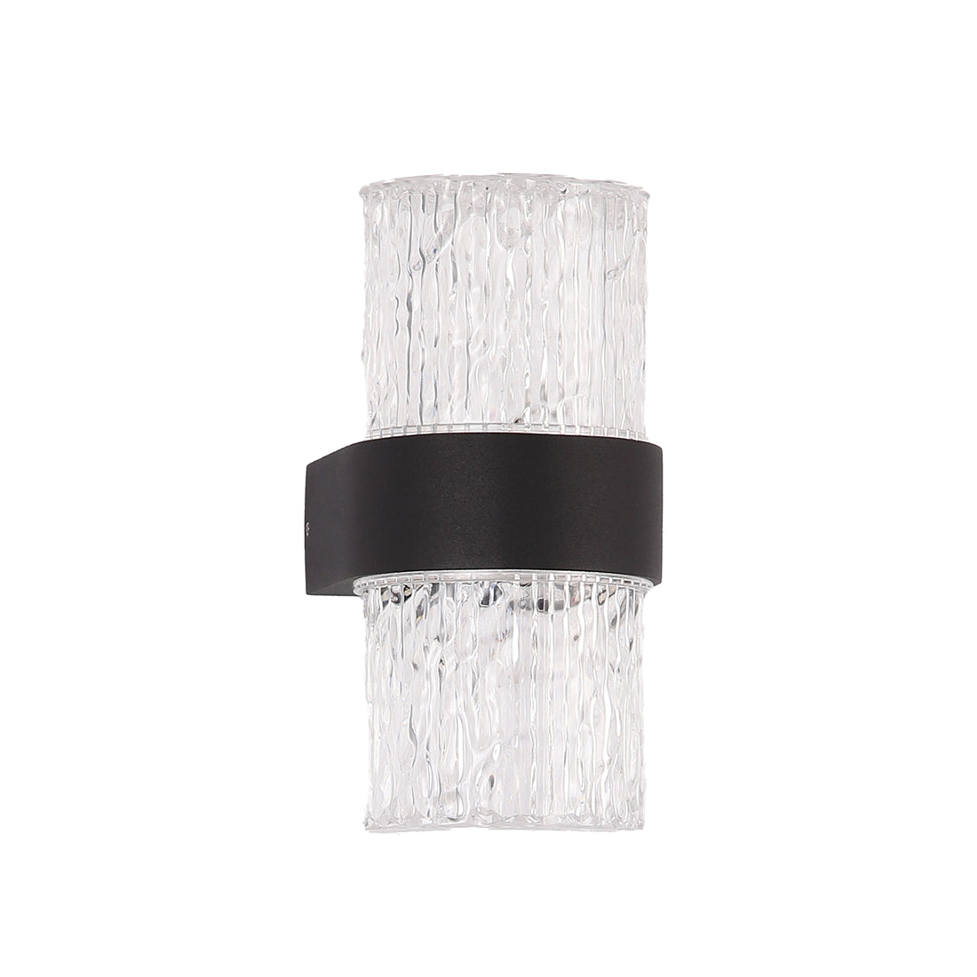 Lagos Black with Textured Acrylic 2 Light Tri-Colour LED Contemporary Exterior