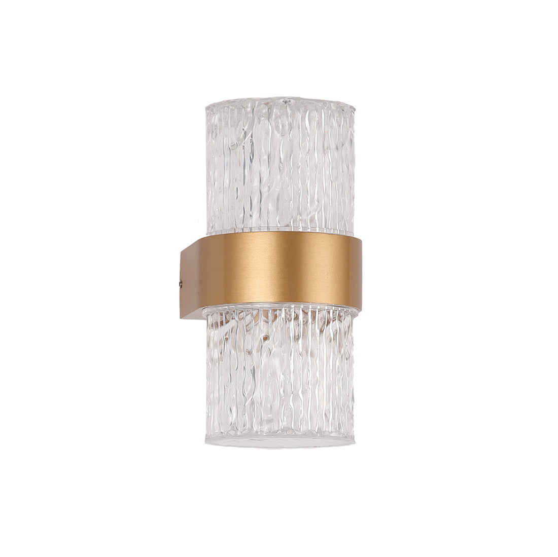 Lagos Gold with Textured Acrylic 2 Light Tri-Colour LED Contemporary Exterior