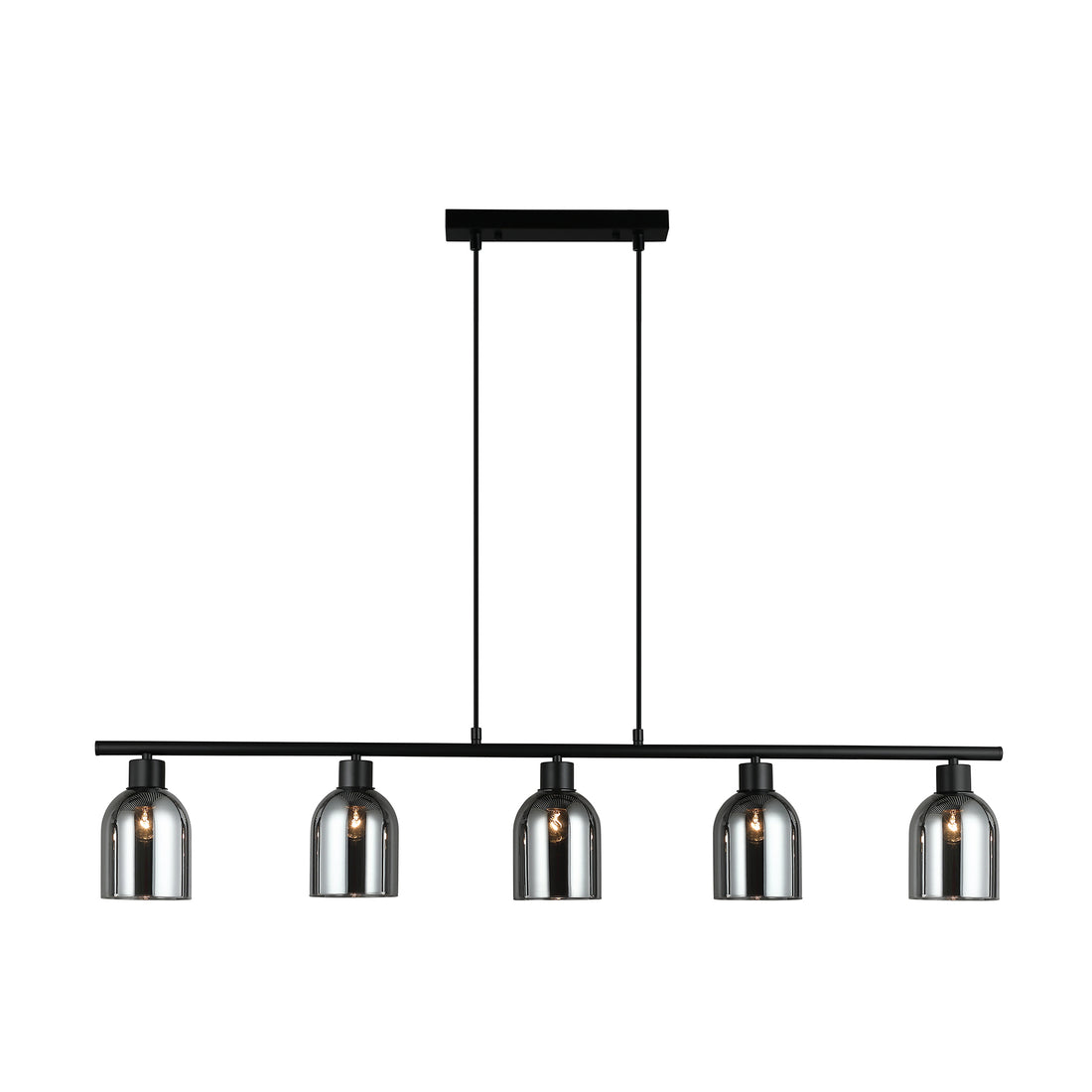 Lisbon 5 Bar Black and Smoke Linear Modern Pendant