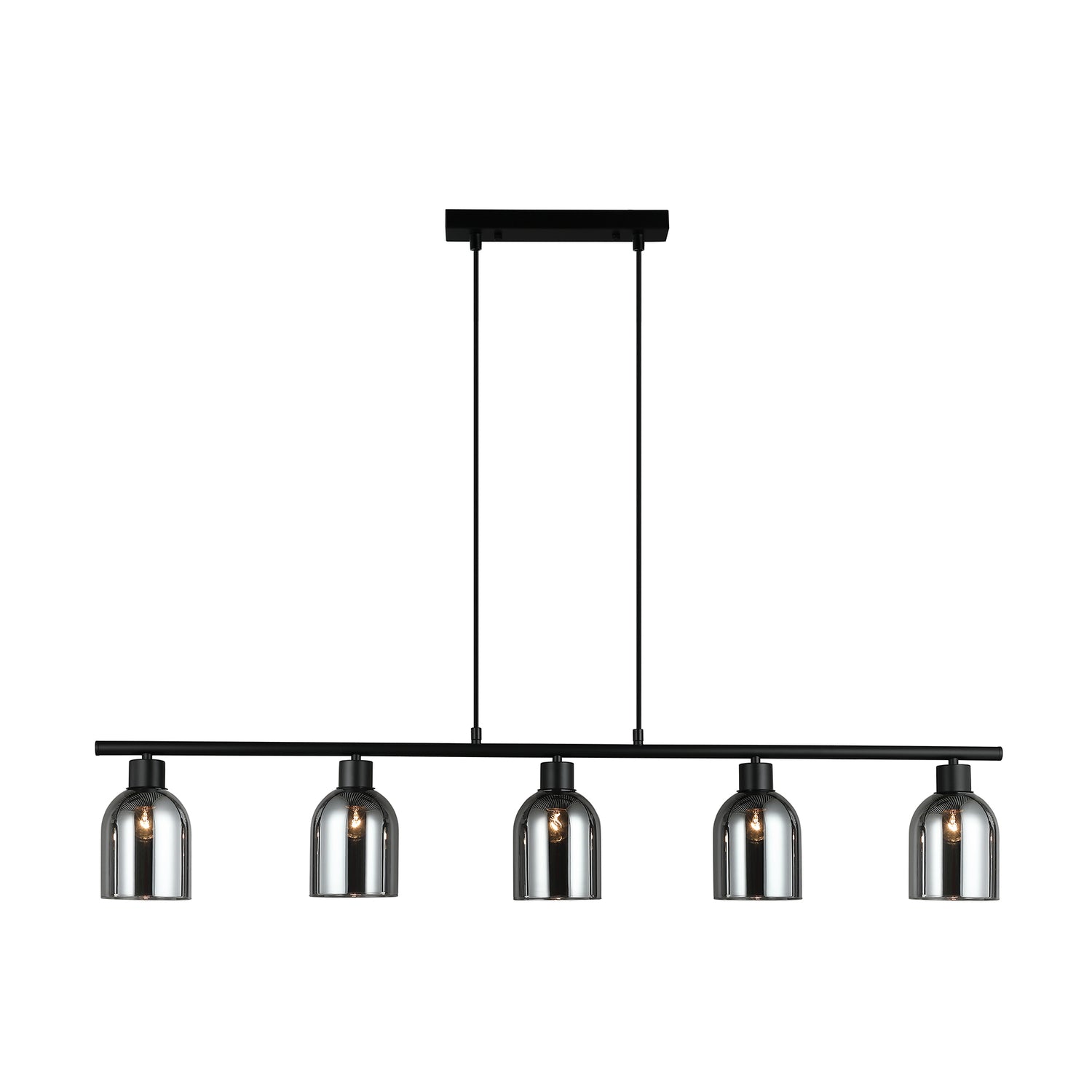 Lisbon 5 Bar Black and Smoke Linear Modern Pendant