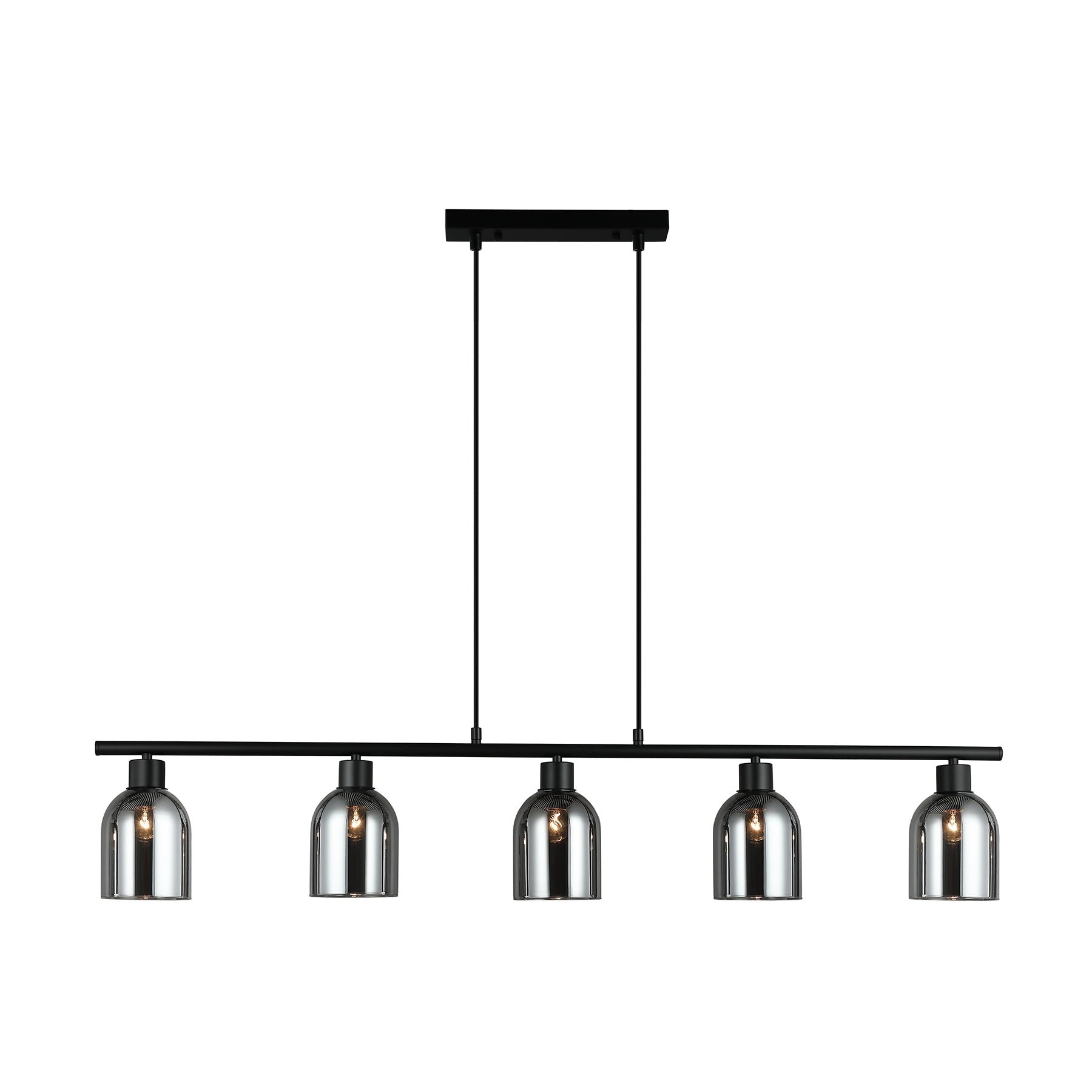 Lisbon 5 Bar Black and Smoke Linear Modern Pendant