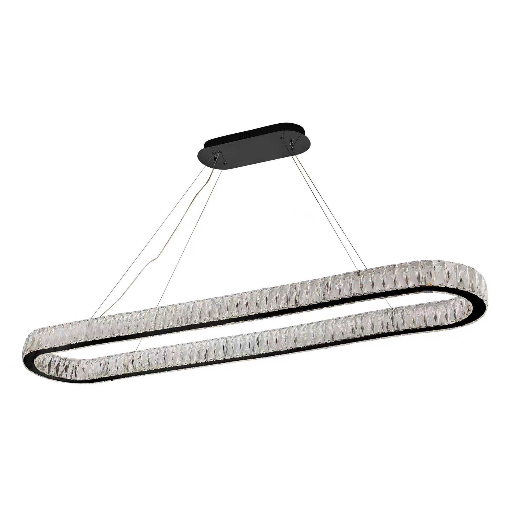 Lumia 1500mm Gunmetal and Crystal Tri-Colour Remote Controlled Chandelier