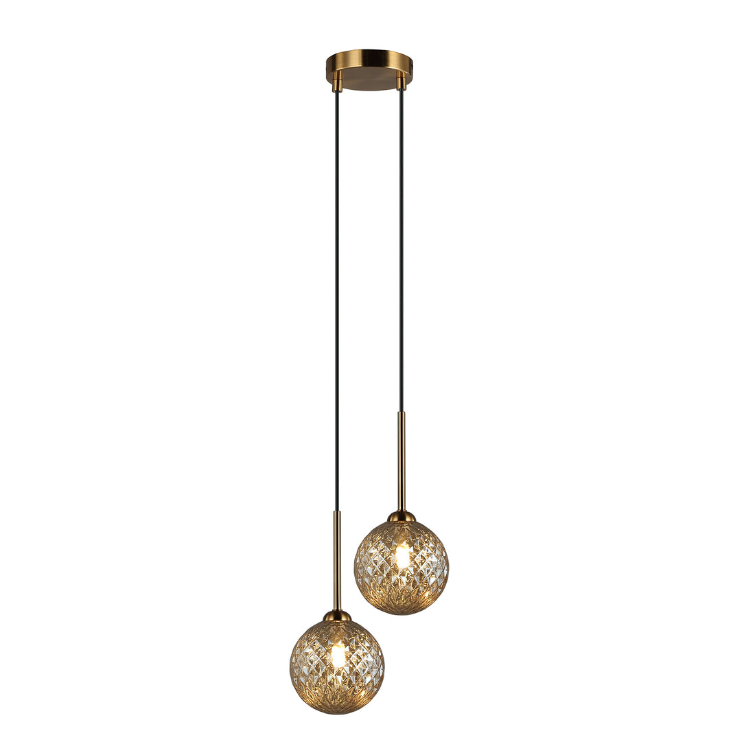 Marco Bronze and Amber 2 Light Modern Pendant