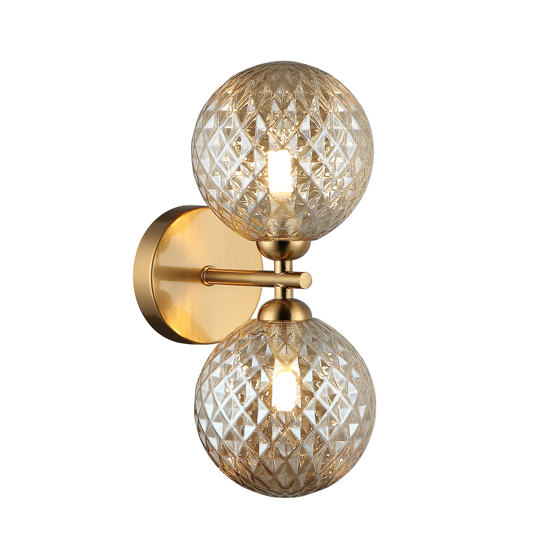 Marco Bronze and Amber 2 Light Modern Wall Light