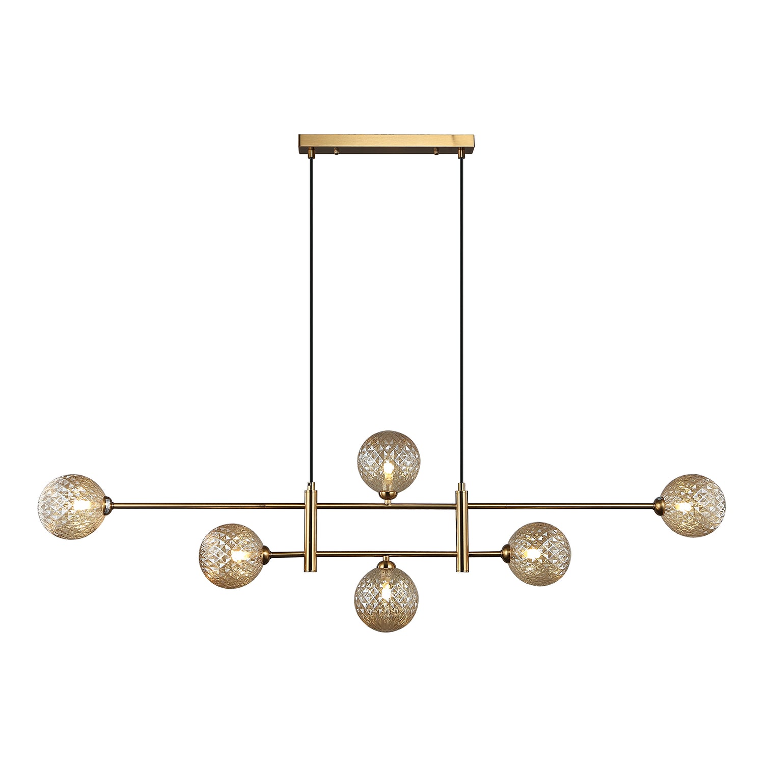 Marco Bronze and Amber 6 Light Modern Pendant