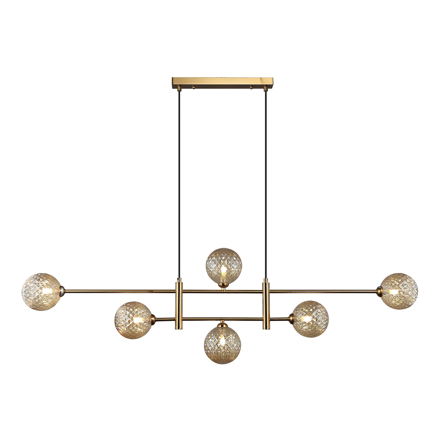 Marco Bronze and Amber 6 Light Modern Pendant