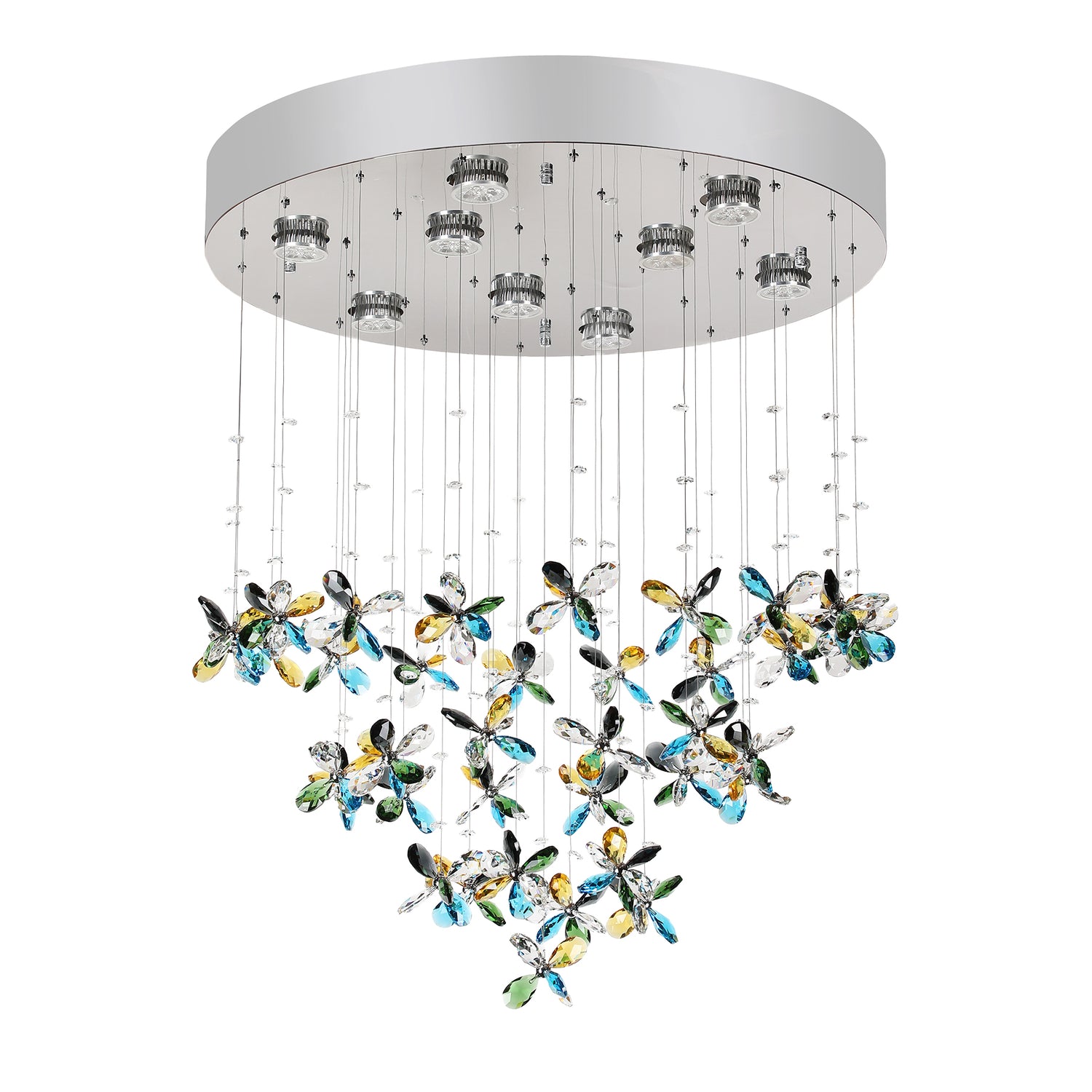 Mariposa 600mm Classic Colourful Crystal Butterfly Close to Ceiling Chandelier