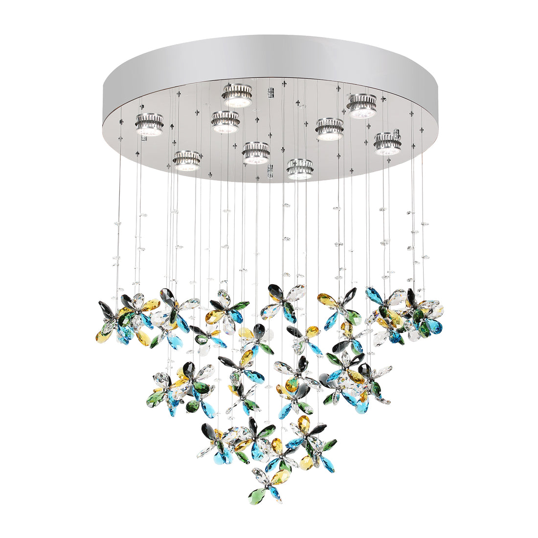 Mariposa 600mm Classic Colourful Crystal Butterfly Close to Ceiling Chandelier