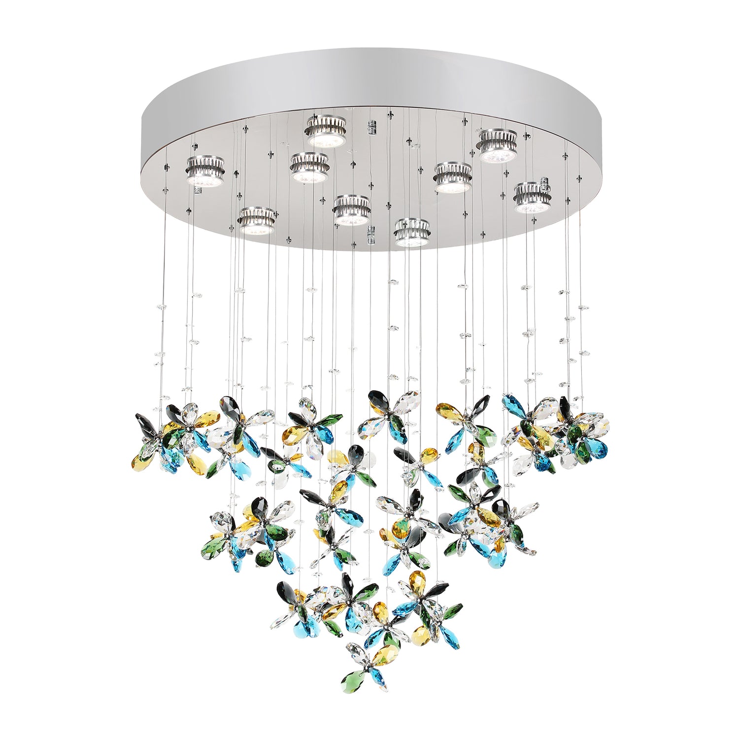 Mariposa 600mm Classic Colourful Crystal Butterfly Close to Ceiling Chandelier