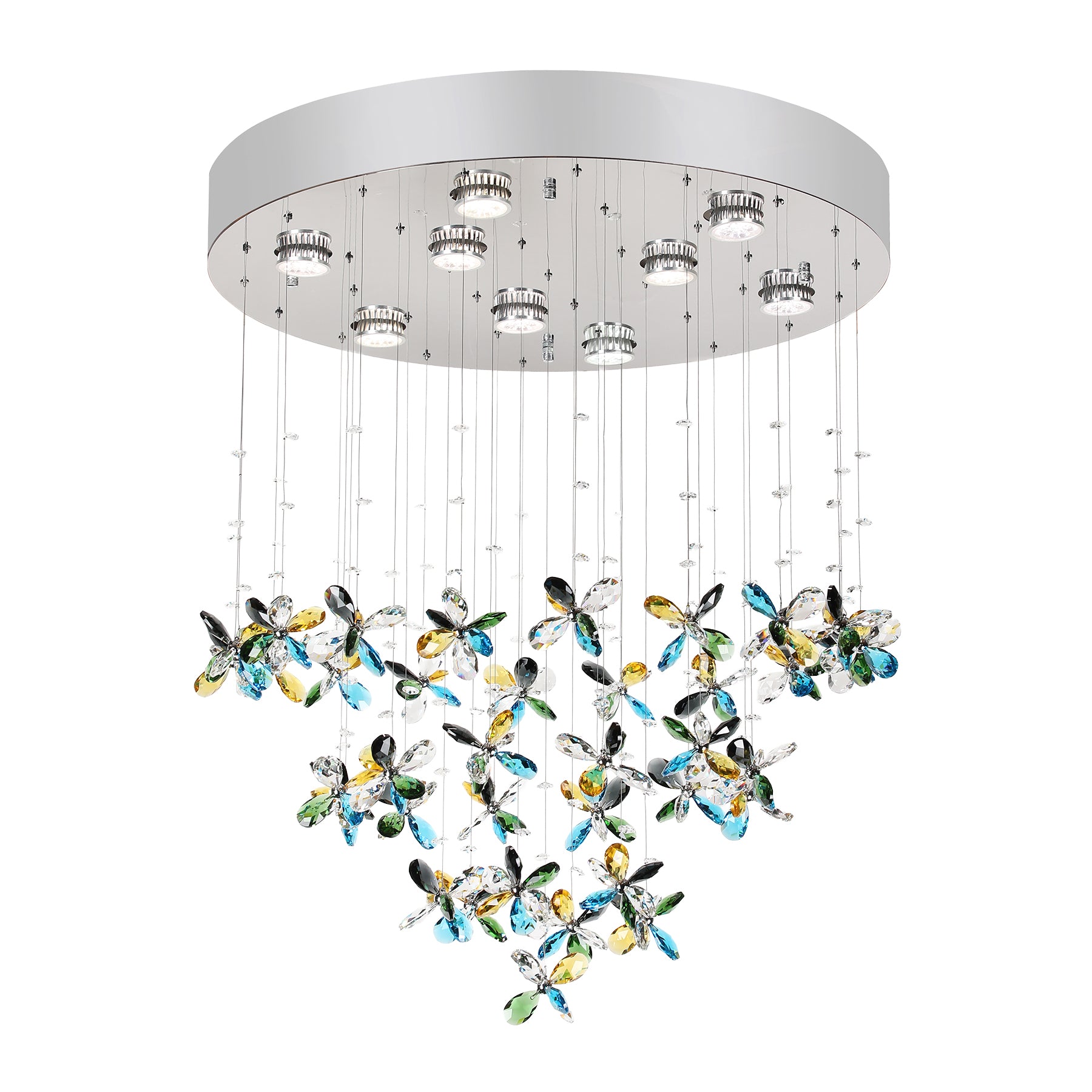 Mariposa 600mm Classic Colourful Crystal Butterfly Close to Ceiling Chandelier