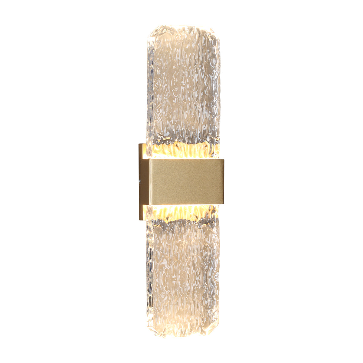 Marlow Large Gold with Textured Glass 2 Light Tri-Colour LED Contemporary Exterior
