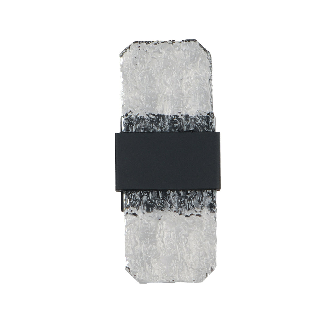 Marlow Small Black with Textured Glass 2 Light Tri-Colour LED Contemporary Exterior