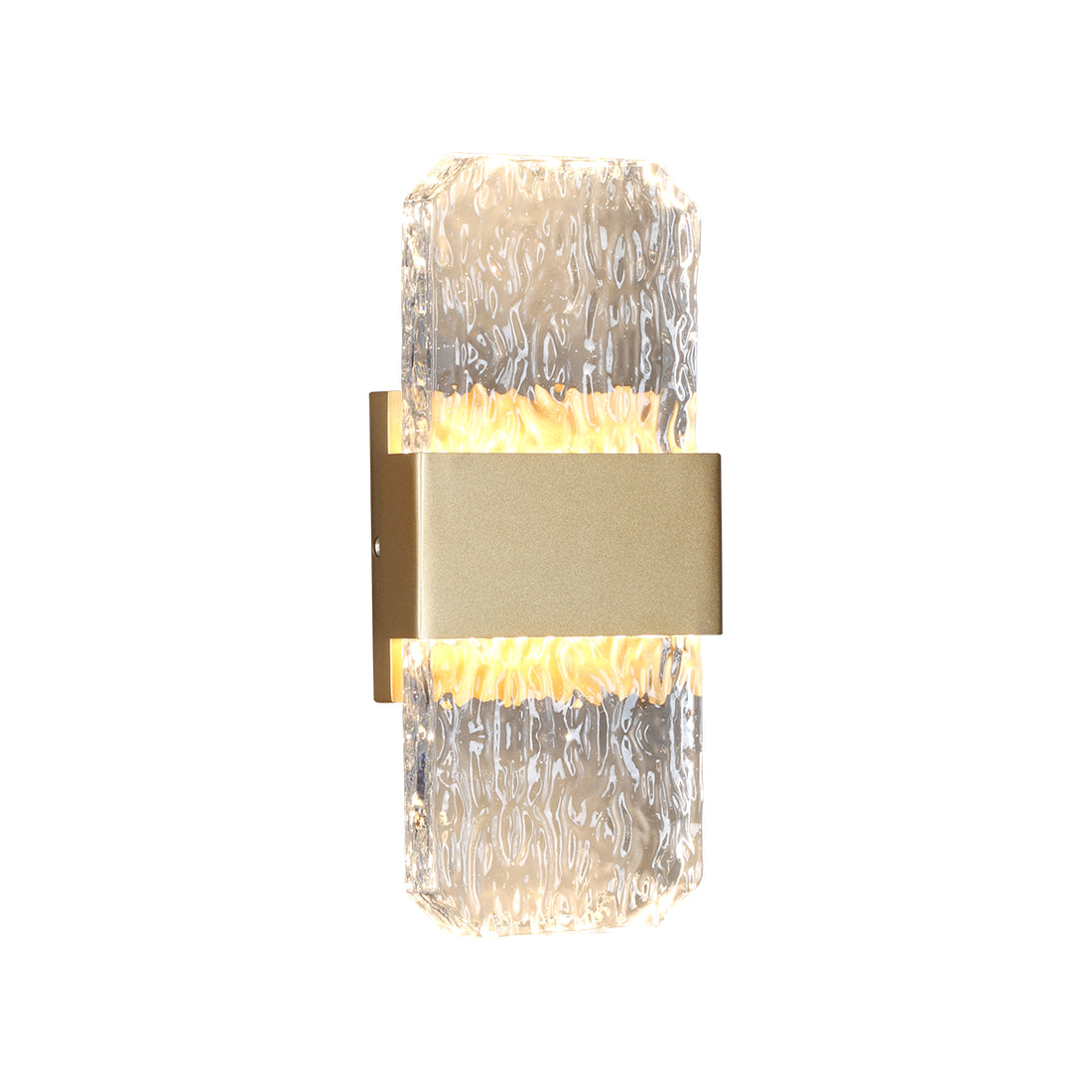 Marlow Small Gold with Textured Glass 2 Light Tri-Colour LED Contemporary Exterior
