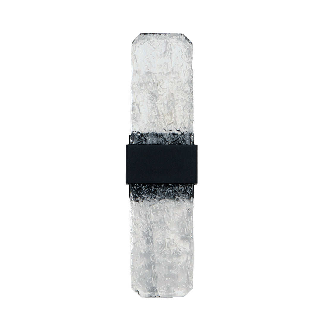 Marlow Large Black with Textured Glass 2 Light Tri-Colour LED Contemporary Exterior