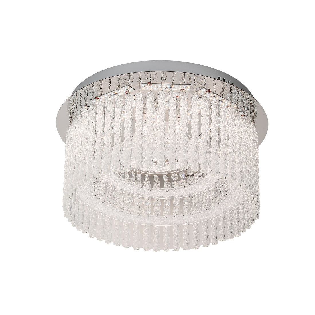 Naples Chrome Medium Round LED Modern Crystal Close to Ceiling
