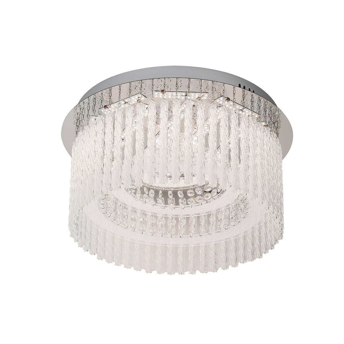 Naples Chrome Medium Round LED Modern Crystal Close to Ceiling