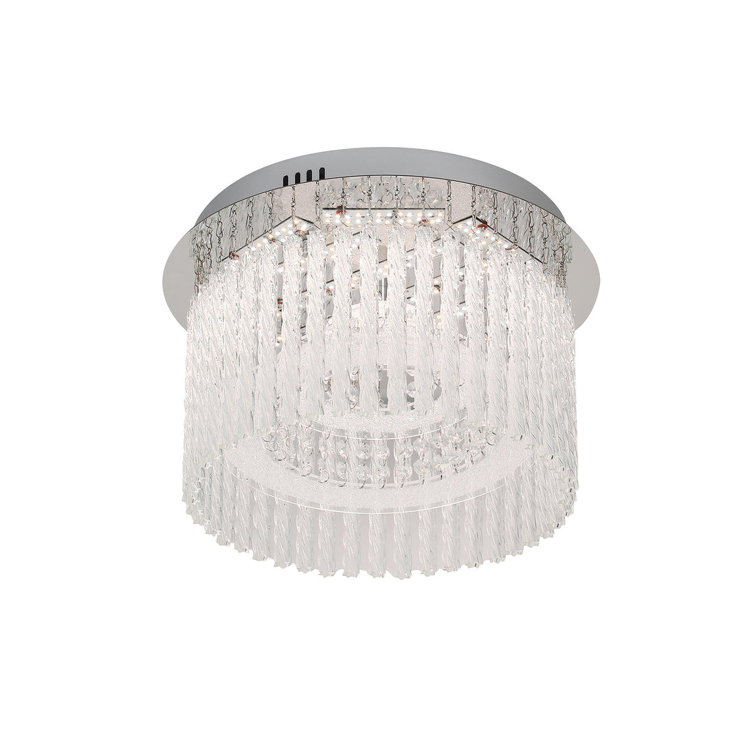 Naples Chrome Small Round LED Modern Crystal Close to Ceiling