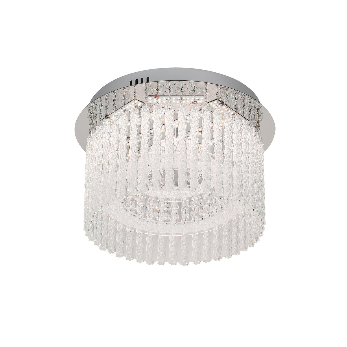 Naples Chrome Small Round LED Modern Crystal Close to Ceiling