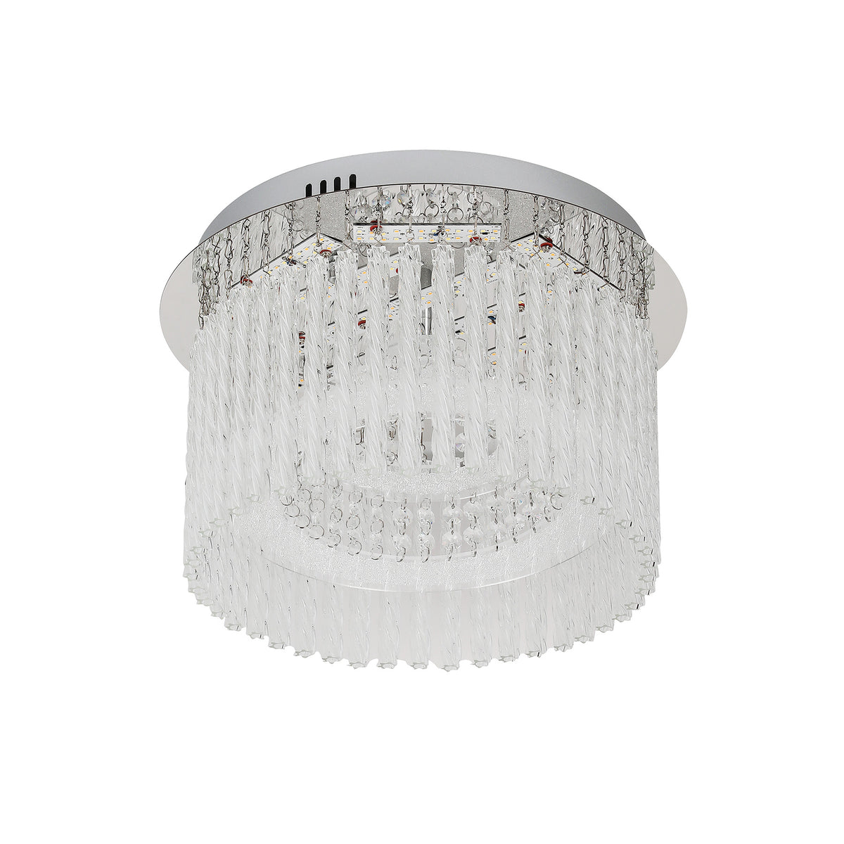 Naples Chrome Small Round LED Modern Crystal Close to Ceiling