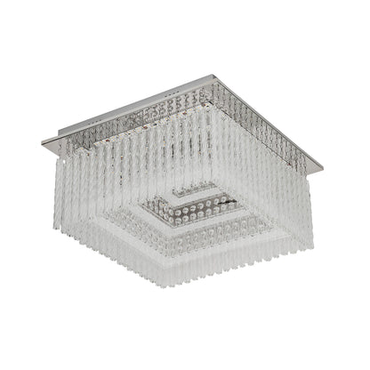 Naples Chrome Medium Square LED Modern Crystal Close to Ceiling