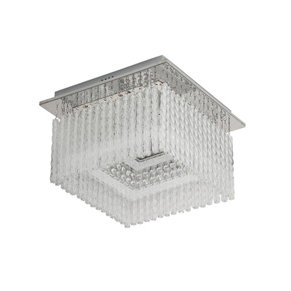 Naples Chrome Small Square LED Modern Crystal Close to Ceiling
