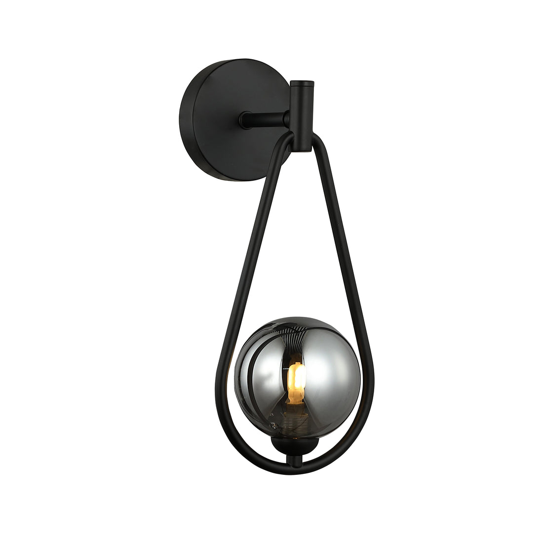 Osuna Black and Smoke Teardrop Modern Wall Light