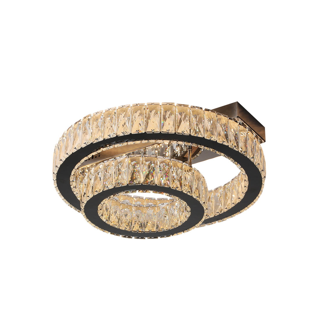 Parrini 500 Gunmetal with Crystal Remote Controlled Tri-Colour LED Close to Ceiling