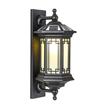 Solana Solar Powered Black and Frost Traditional Outdoor Coach Light