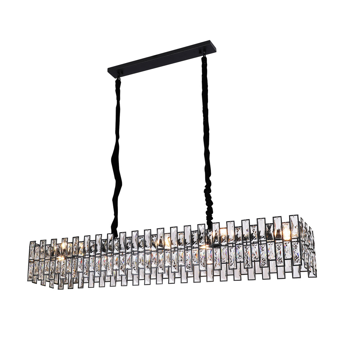Sorrento Black 1500mm Linear Classic Crystal Chandelier