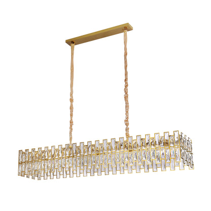 Sorrento Satin Gold 1500mm Linear Classic Crystal Chandelier