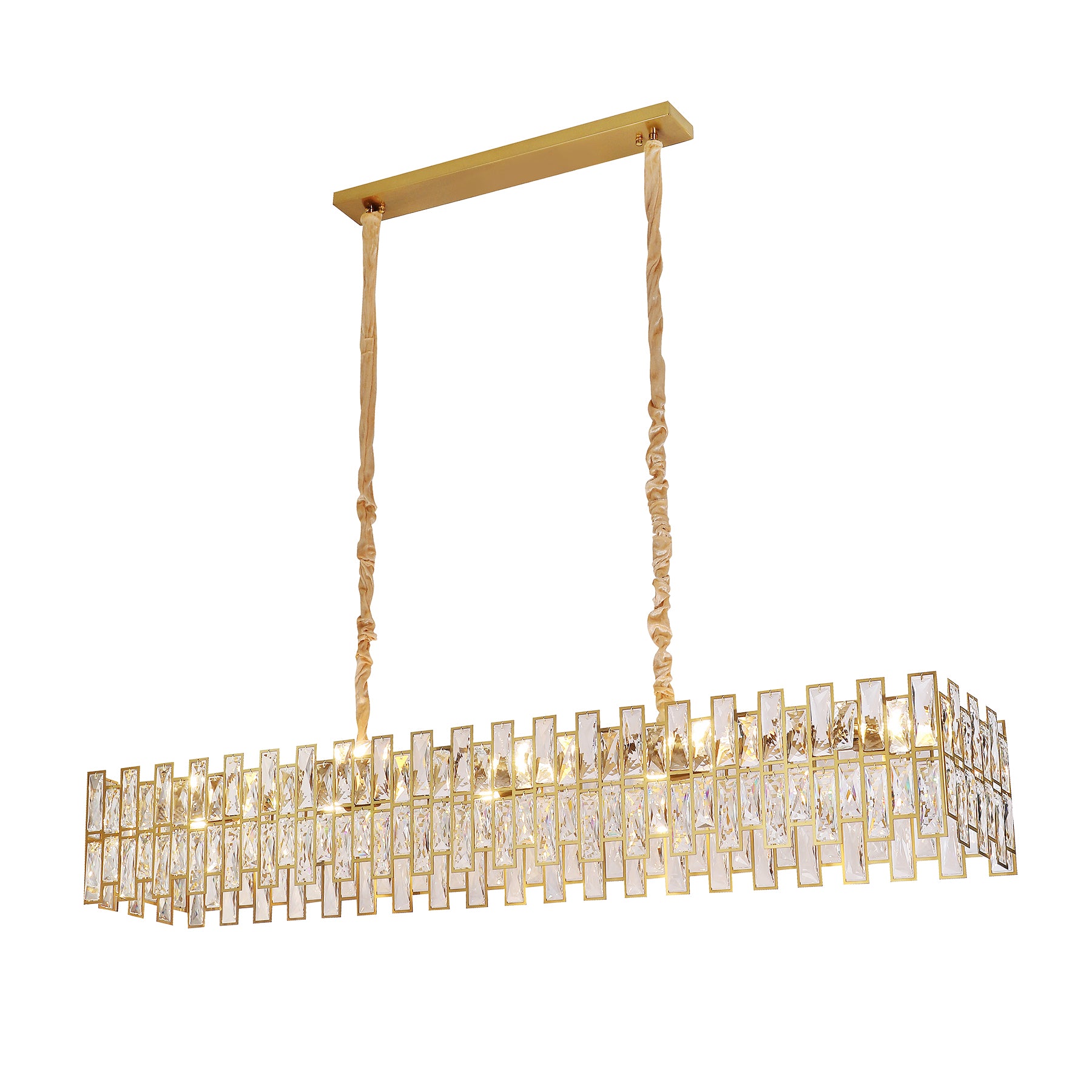 Sorrento Satin Gold 1500mm Linear Classic Crystal Chandelier