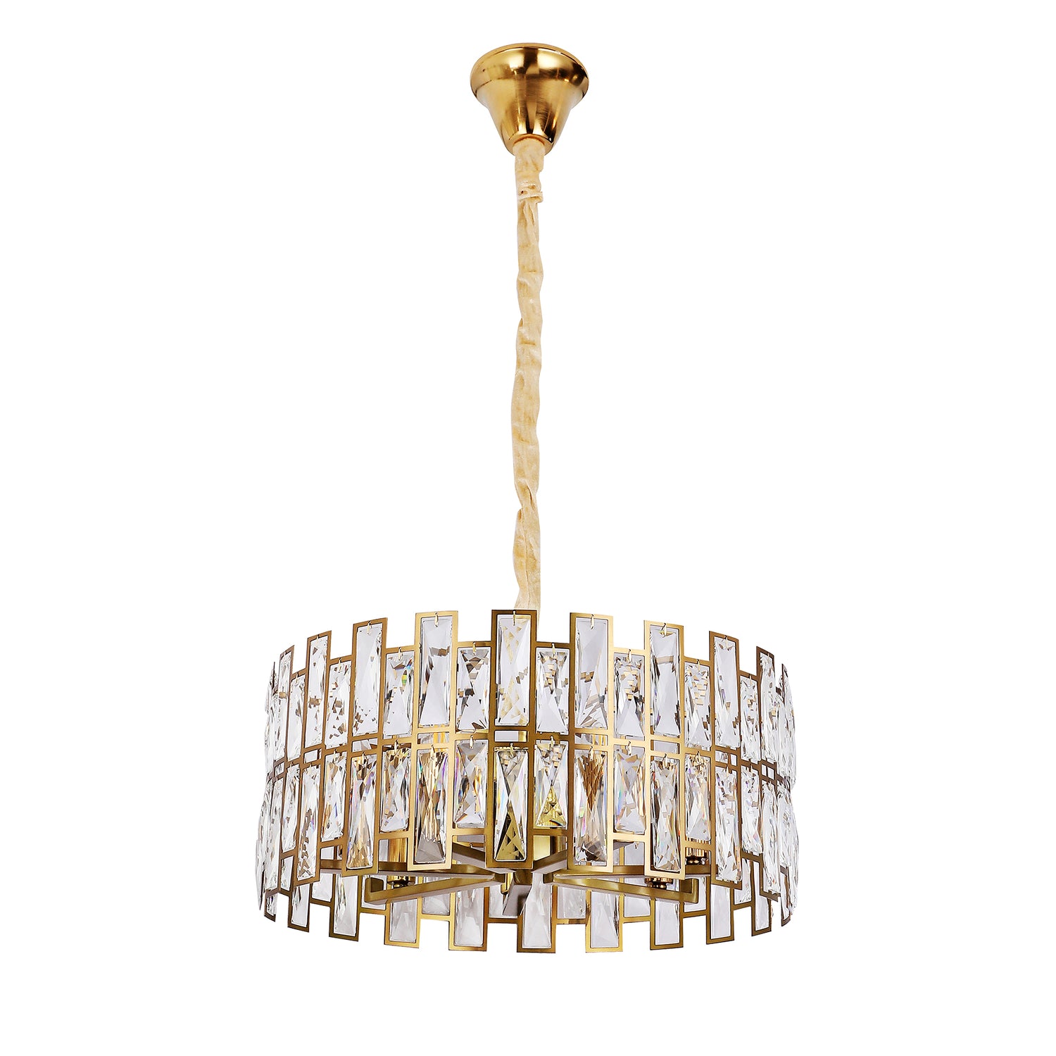 Sorrento Satin Gold 520mm Round Classic Crystal Chandelier