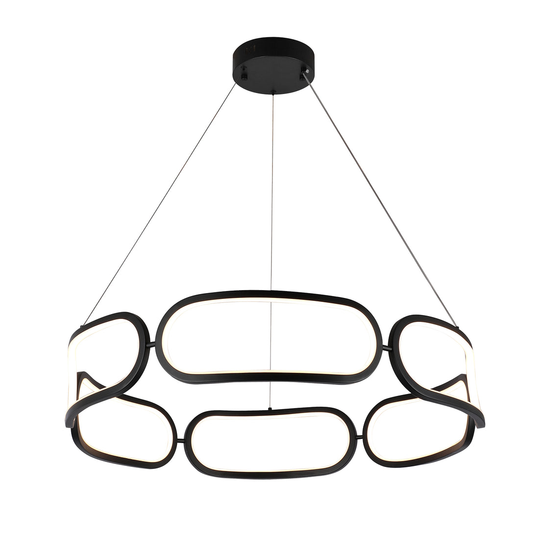 Tavora Black 800mm Tri-Colour Remote-Controlled LED Contemporary Pendant