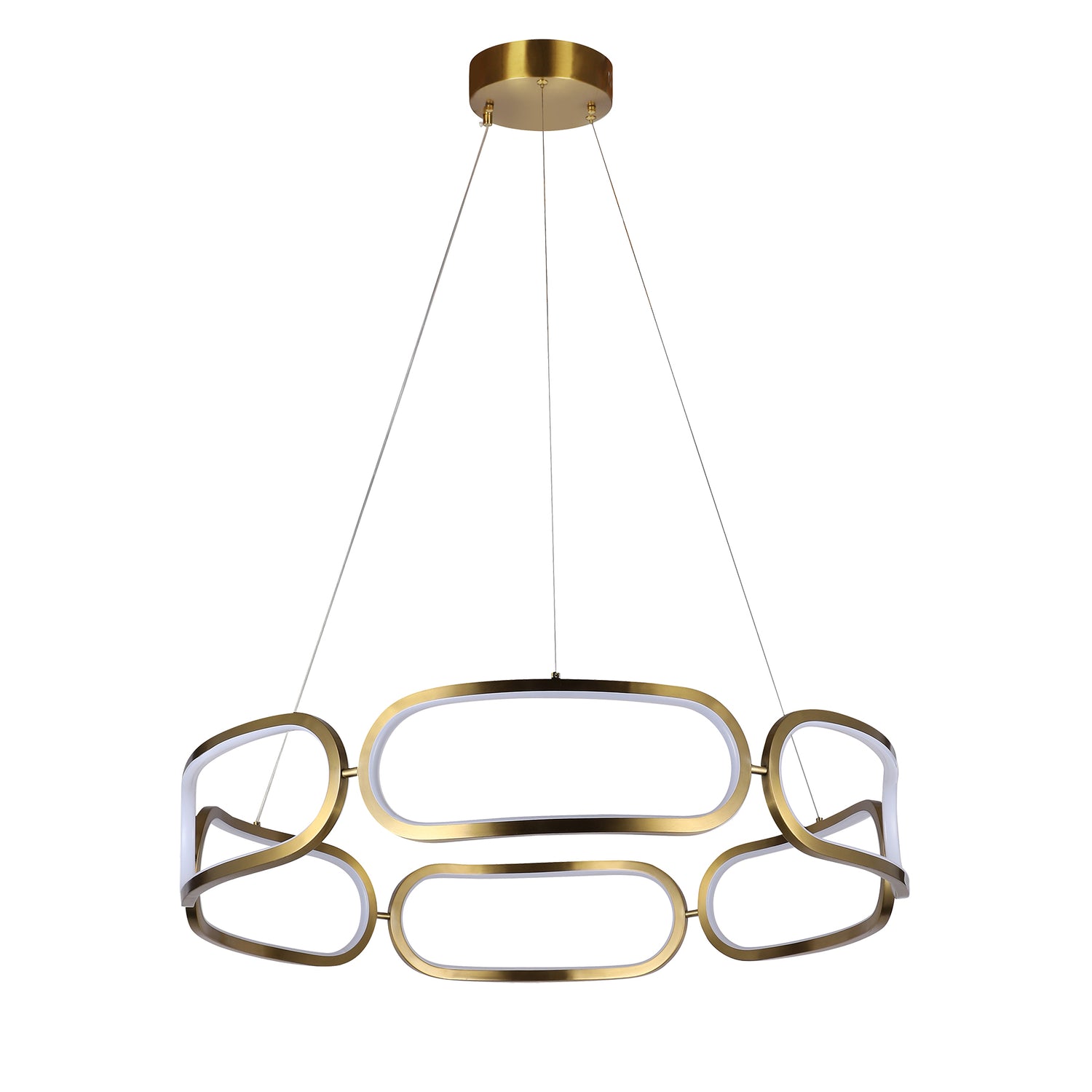 Tavora Satin Gold 800mm Tri-Colour Remote-Controlled LED Contemporary Pendant