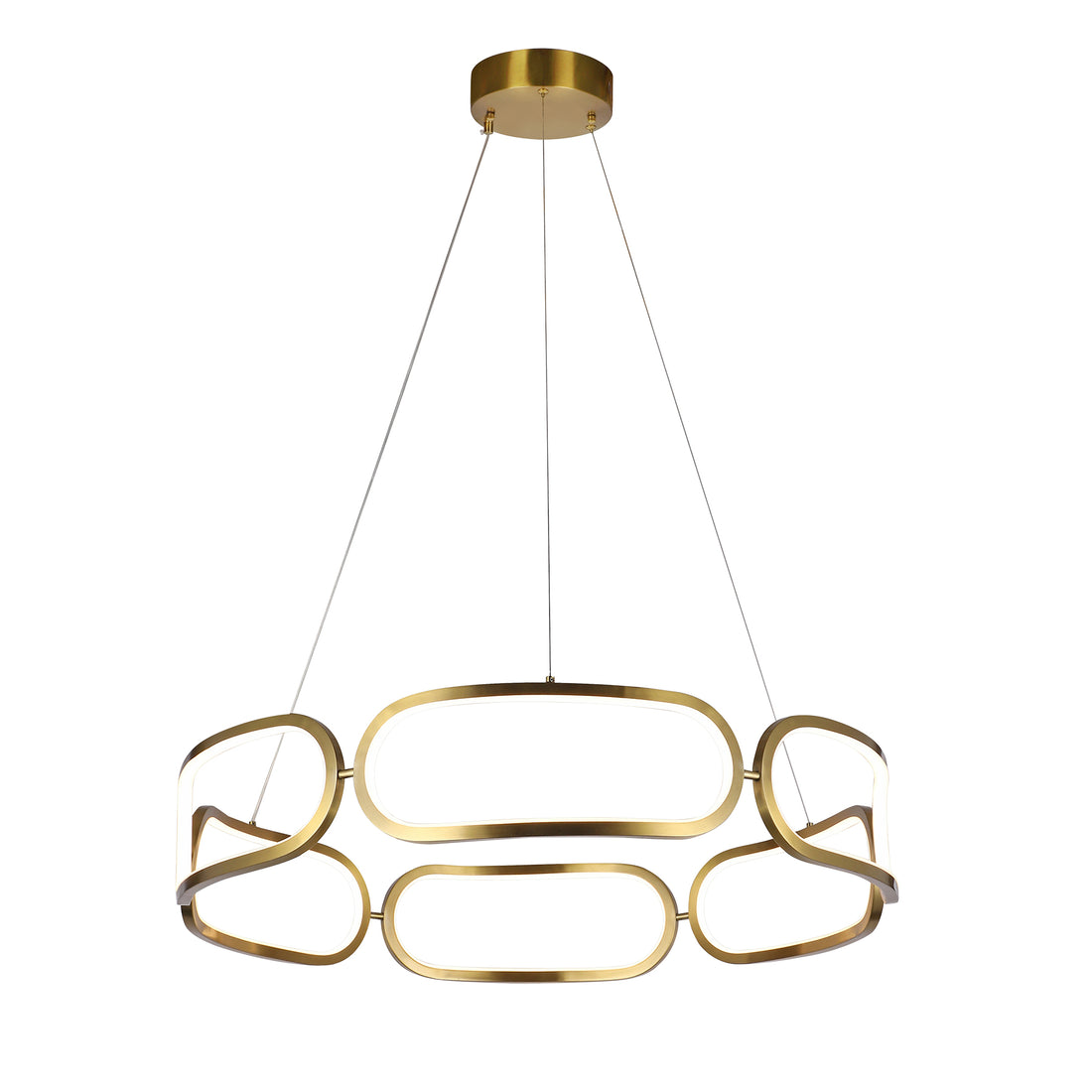 Tavora Satin Gold 800mm Tri-Colour Remote-Controlled LED Contemporary Pendant