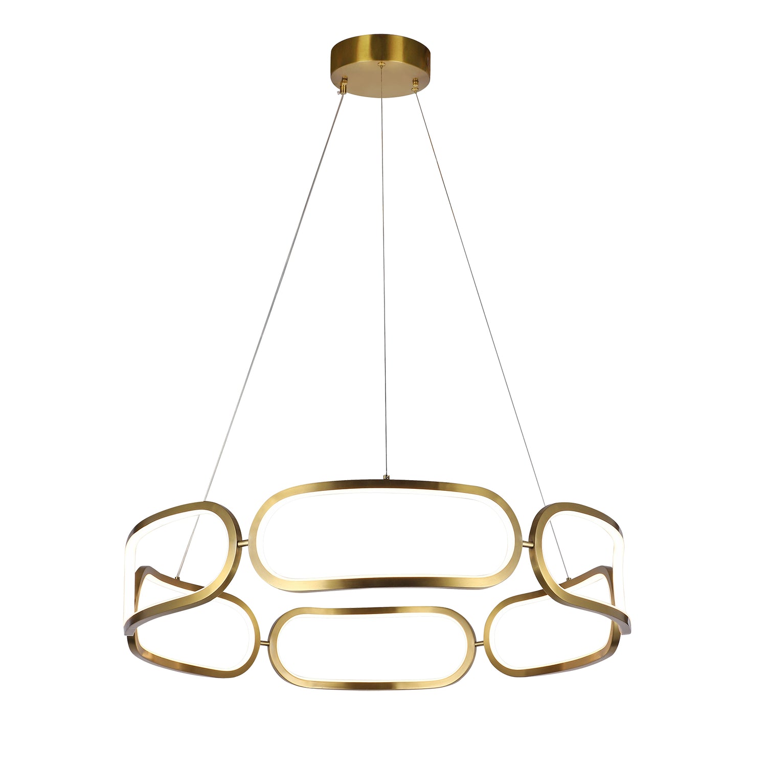 Tavora Satin Gold 800mm Tri-Colour Remote-Controlled LED Contemporary Pendant