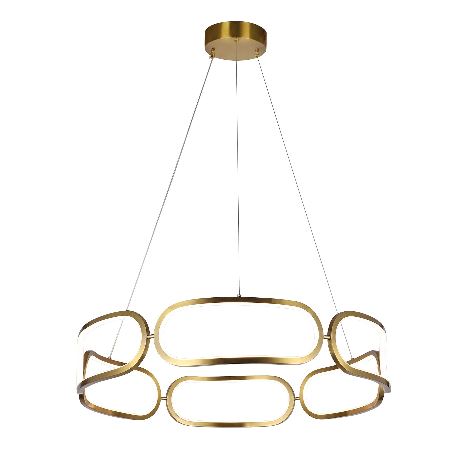 Tavora Satin Gold 800mm Tri-Colour Remote-Controlled LED Contemporary Pendant