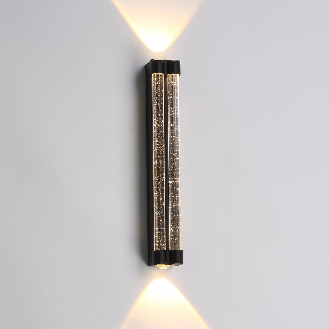 Vilena 400mm Black Bubble Glass Tri-Colour LED Contemporary Exterior