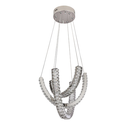 Vuitton 400mm Chrome and Crystal Tri-Colour Remote Controlled Chandelier