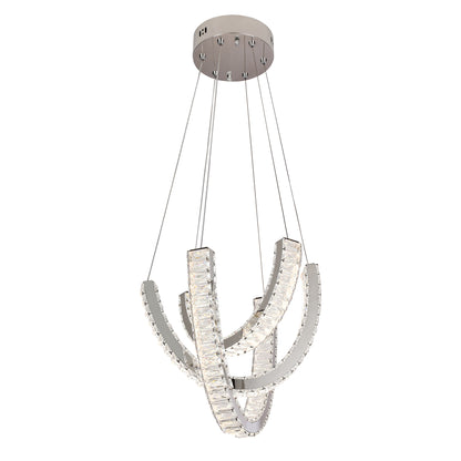 Vuitton 400mm Chrome and Crystal Tri-Colour Remote Controlled Chandelier