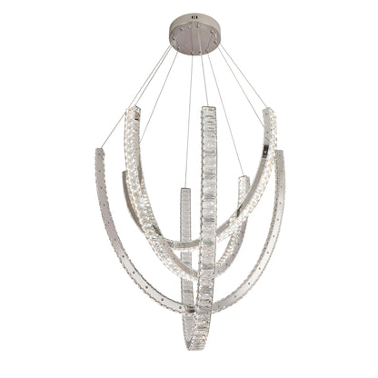 Vuitton 800mm Chrome and Crystal Tri-Colour Remote Controlled Chandelier