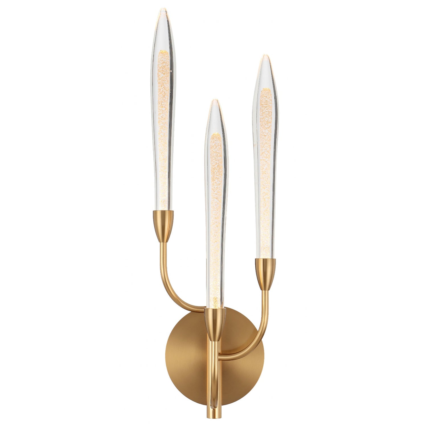 Archer 3 Light Antique Gold and Glass Wall Light