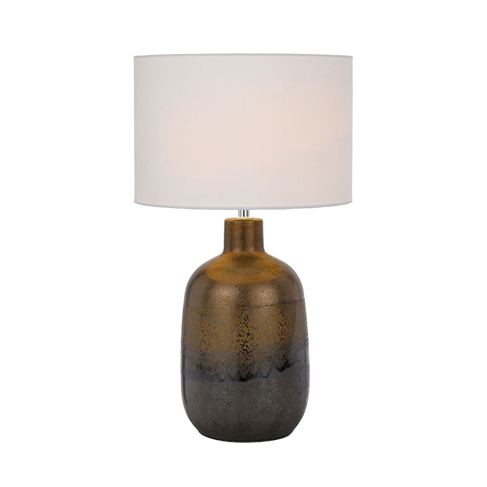 Arthur Rust and White Ceramic Table Lamp