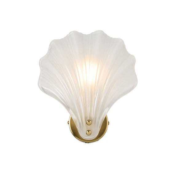 Aurora Brass Frosted Glass Wall Sconce