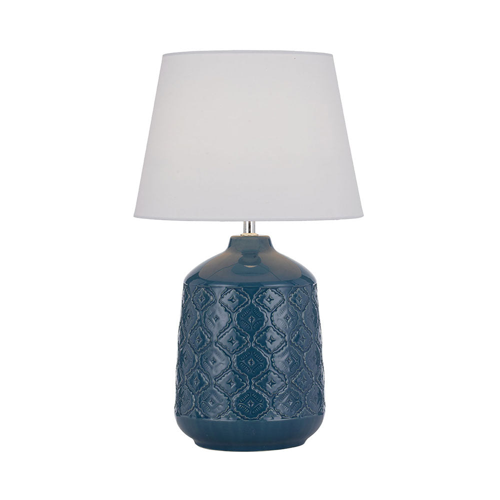 Baci Blue and White Ceramic Table Lamp