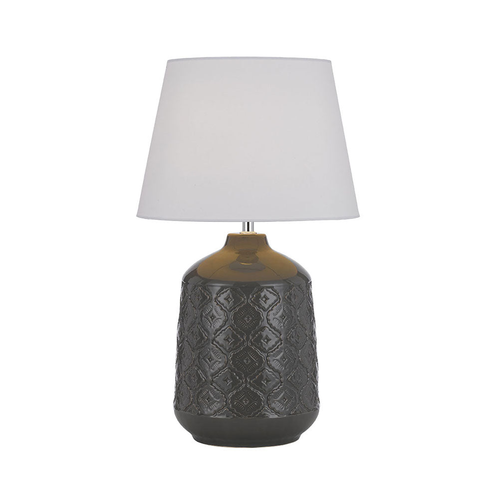 Baci Grey and White Ceramic Table Lamp