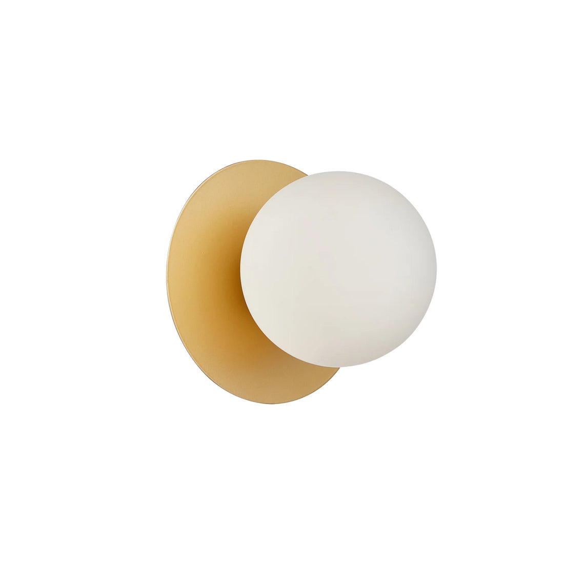 Balle Round Gold and Opal Glass Modern Retro Wall Light
