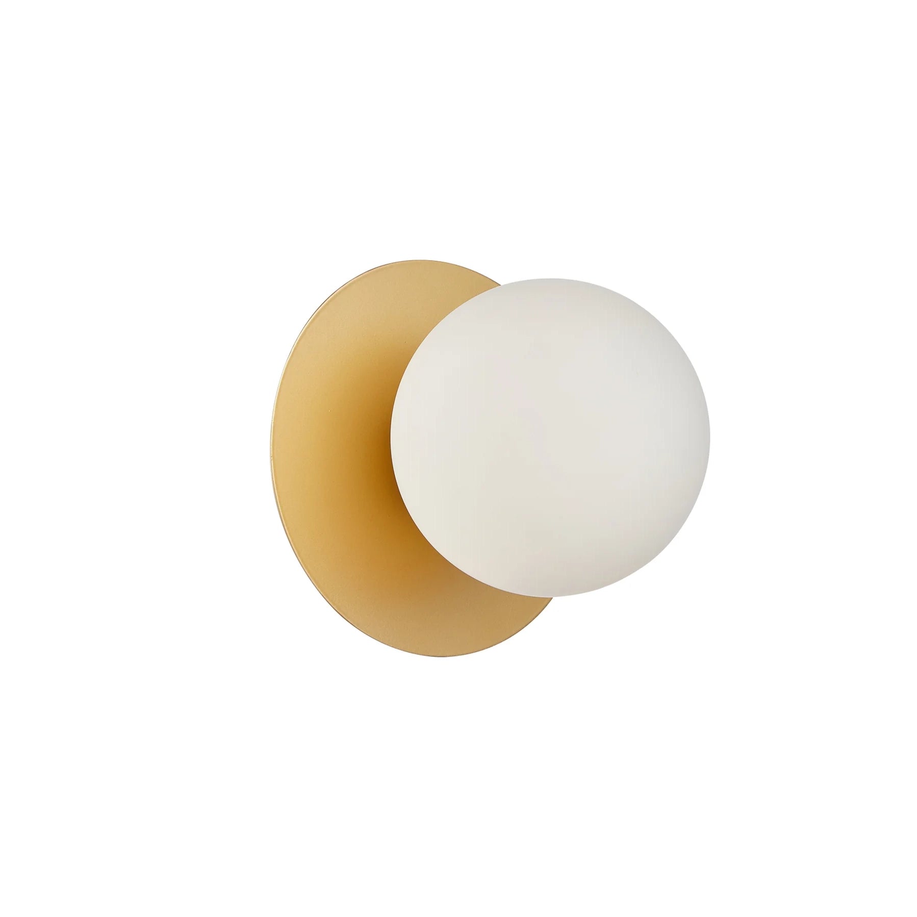 Balle Round Gold and Opal Glass Modern Retro Wall Light
